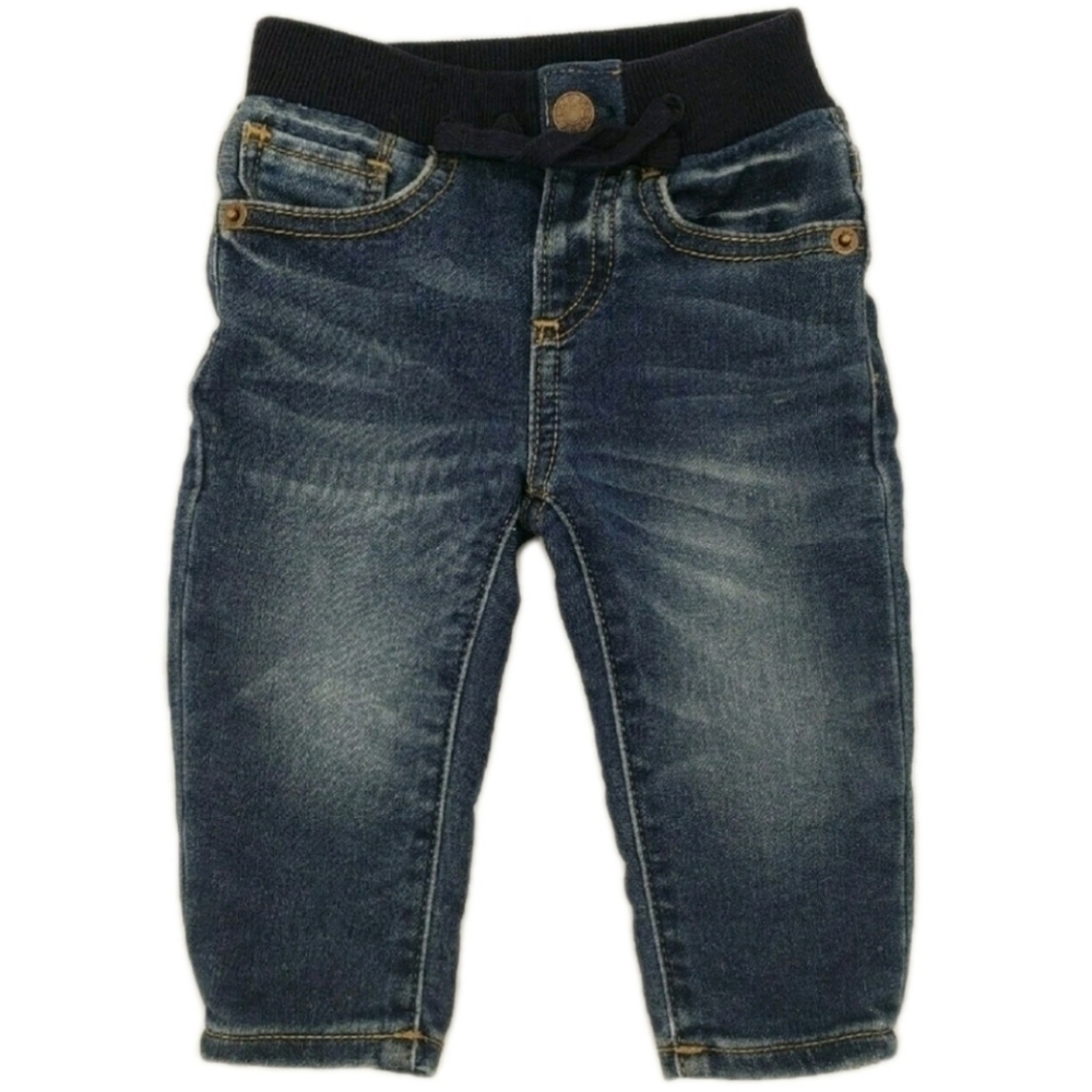 Gap Jeans My 1st Easy Slim Stretch Denim Size 3-6mo Elastic Rib Knit Waistband